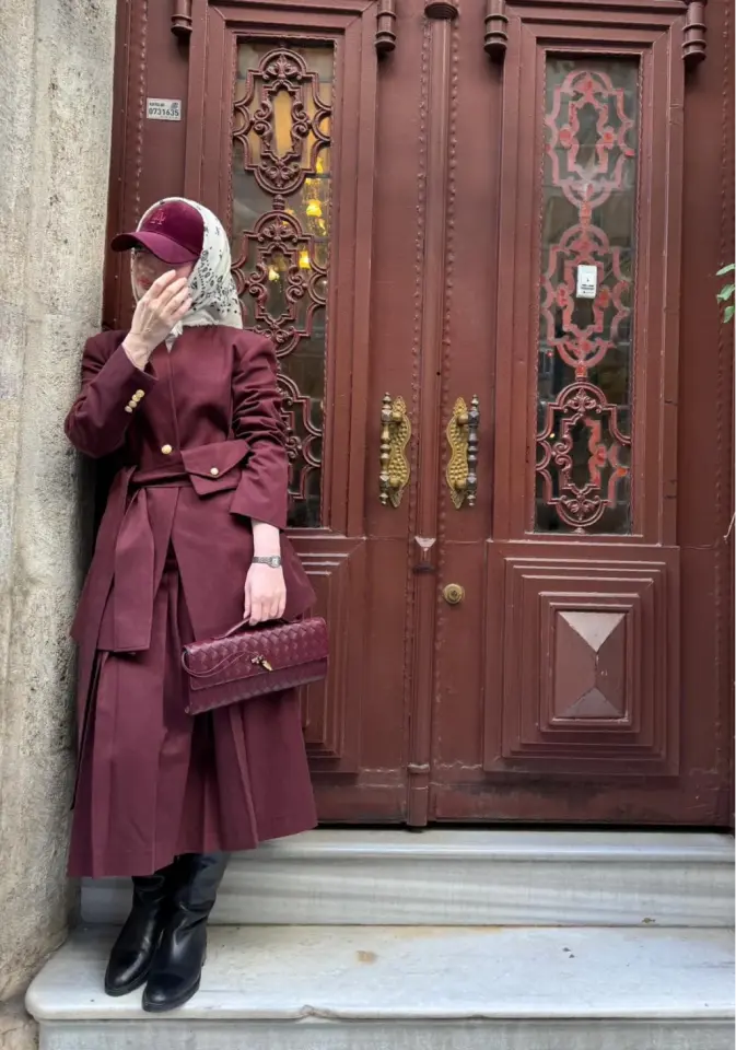 Kuşağı Cep Detaylı Blazer Ceket - Bordo