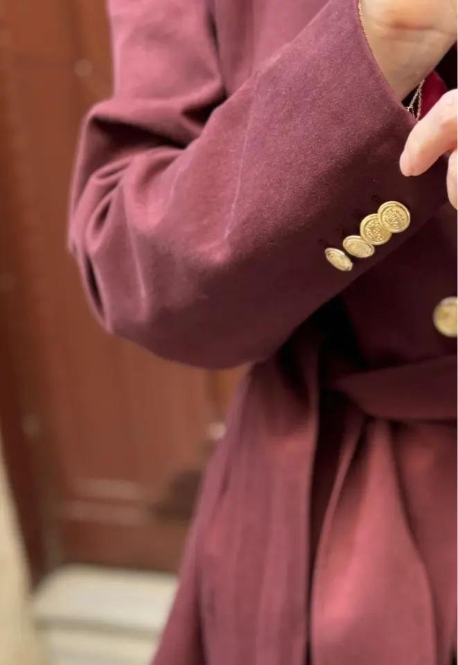 Kuşağı Cep Detaylı Blazer Ceket - Bordo