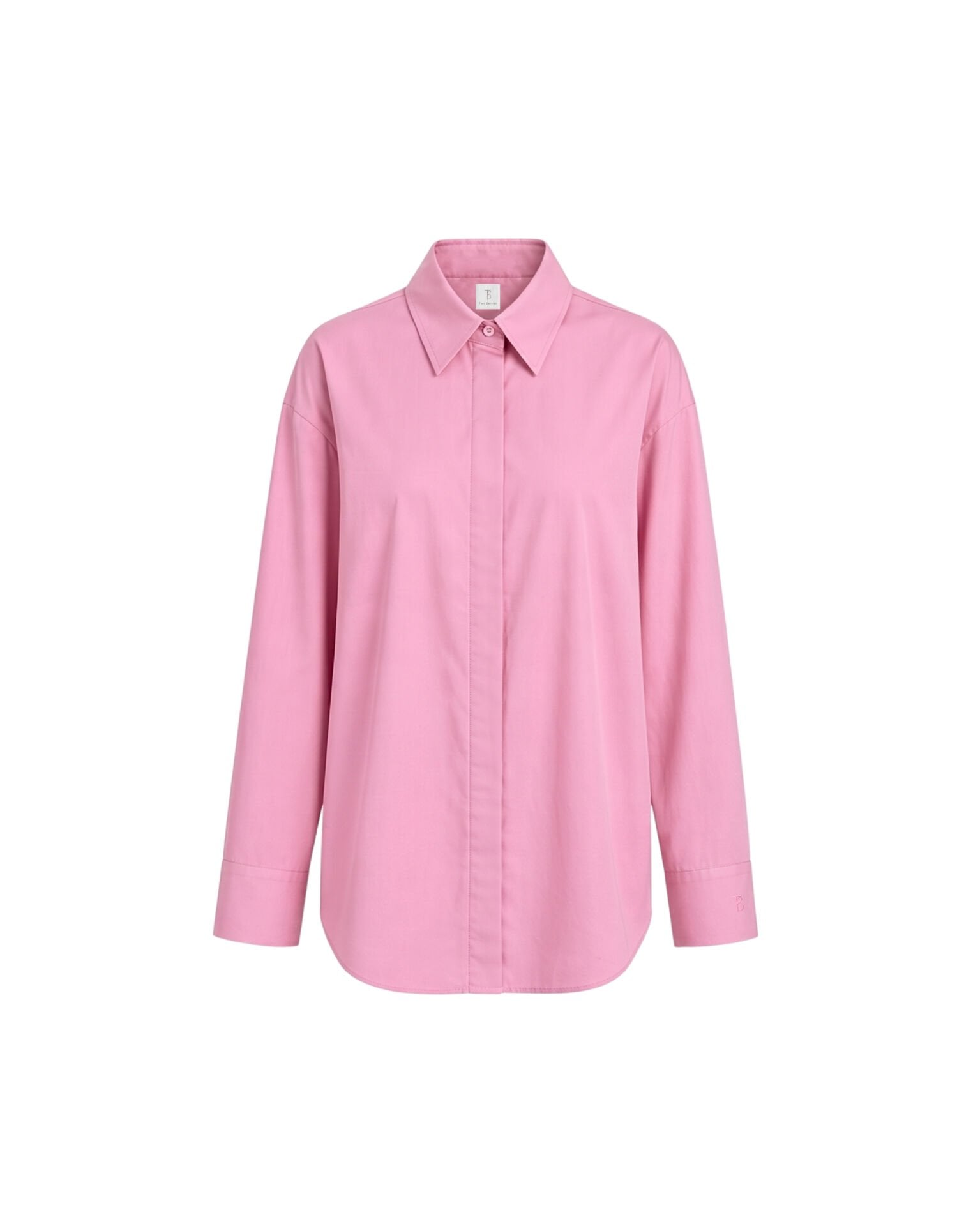 Geniş Manşet Detaylı Oversize Gömlek - Pembe