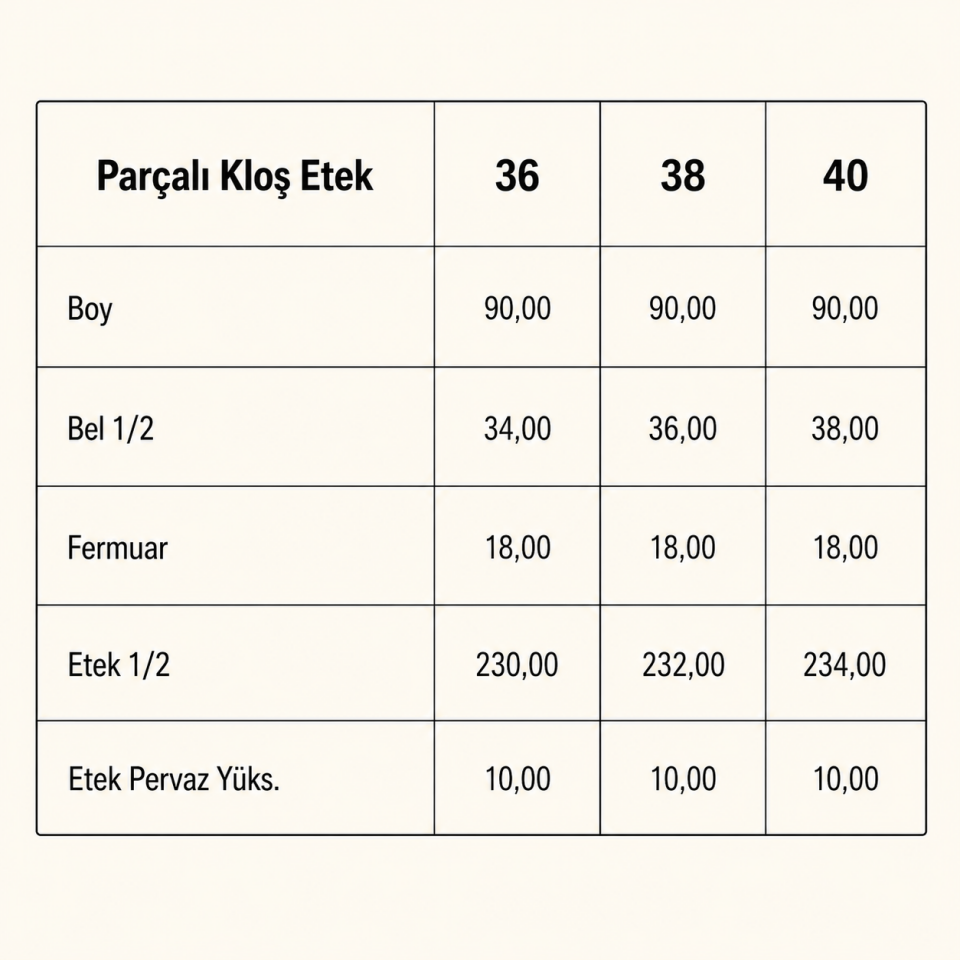 Parçalı Kloş Etek