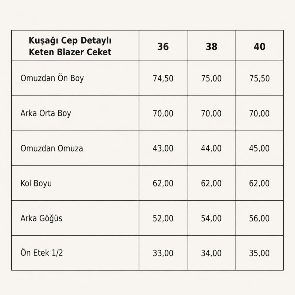 Kuşağı Cep Detaylı Keten Blazer Ceket